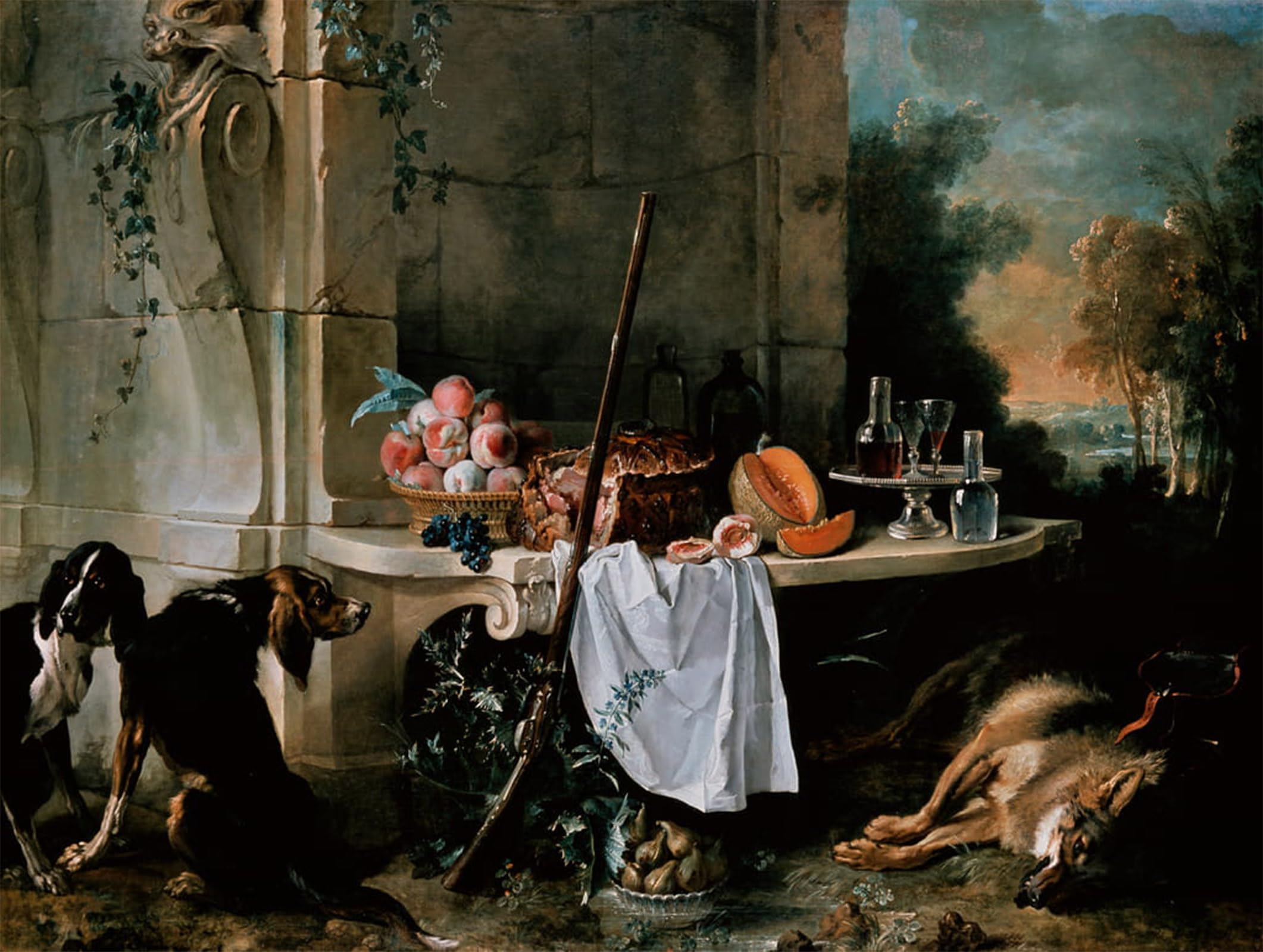 SERENDIPITP Vintage Picture Print on Canvas Wall Art Poster Dead Animal by Jean Baptiste Oudry Artwork Print Poster for Wall Decor 60x90cm