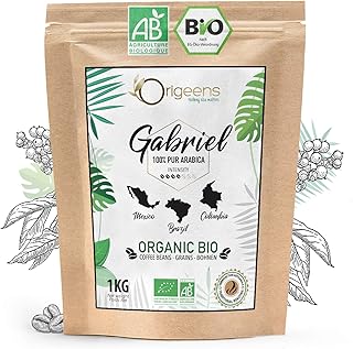 ORIGEENS BIO Kaffeebohnen 1kg | Biologische Arabica Kaffee Ganze Bohnen | Säurearm | Traditionelle Röstung | Gabriel