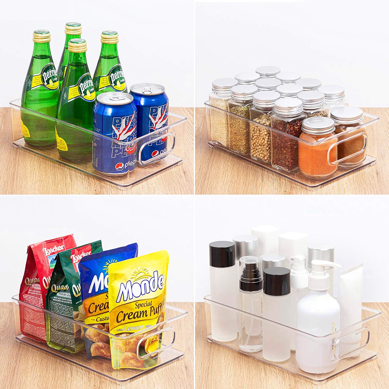 Refrigerator Organizer Bins, HERKKA 6 PACK Organizer Bins Stackable