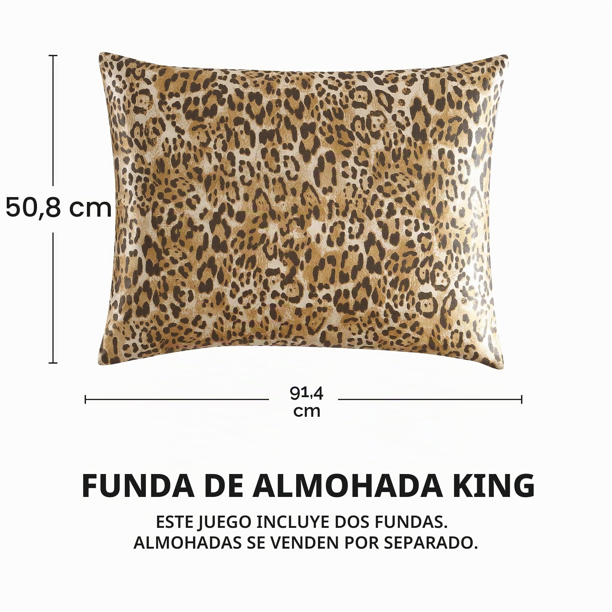 Juicy Couture Juego de Funda de edredón de satén de Leopardo tamaño King, 3 Piezas, Lavable a máquina, Reversible, Estampado de Animales, Juego de Funda de edredón y Funda de Almohada