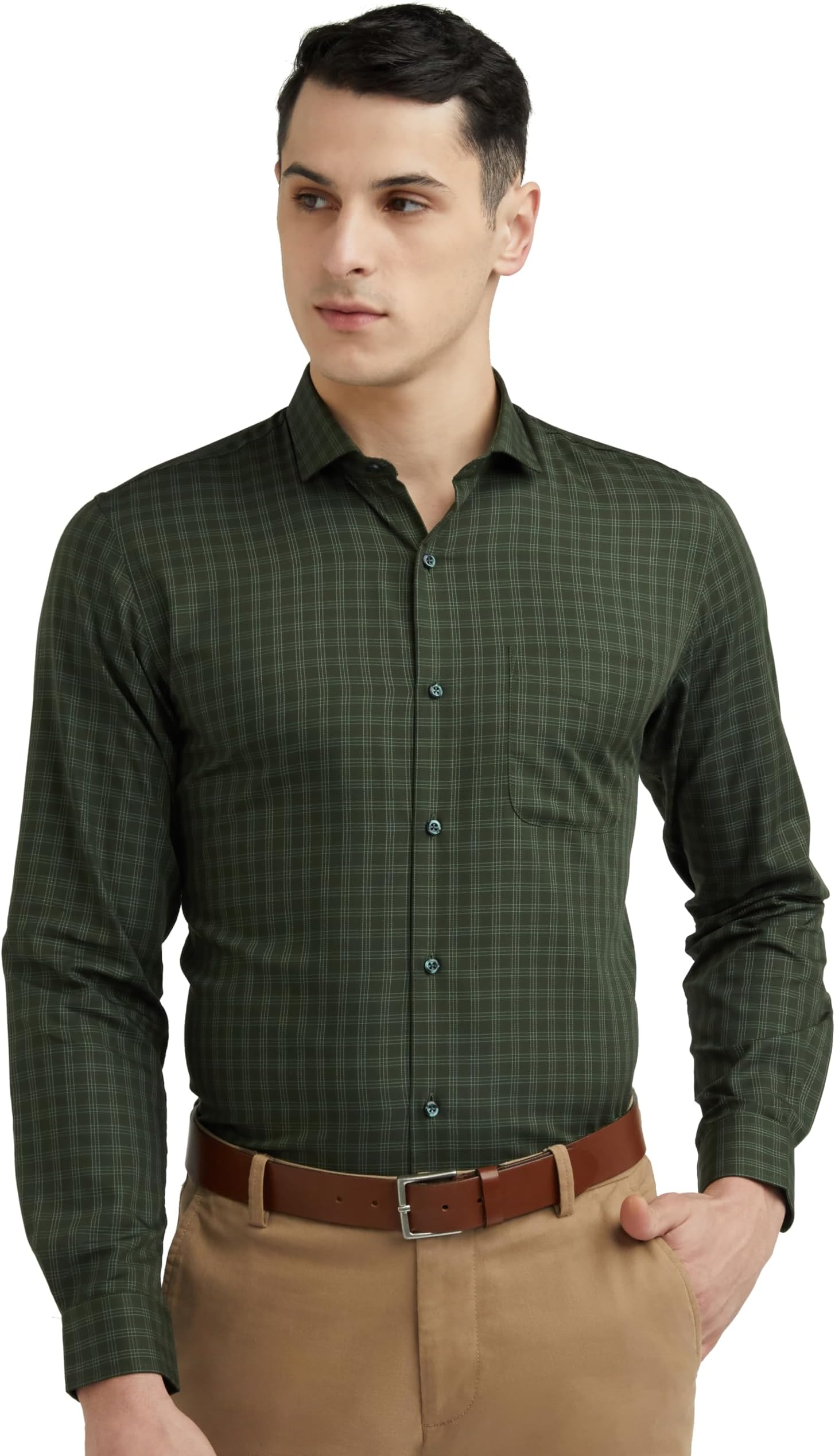 Men Polycotton Solid Slim Fit Shirt