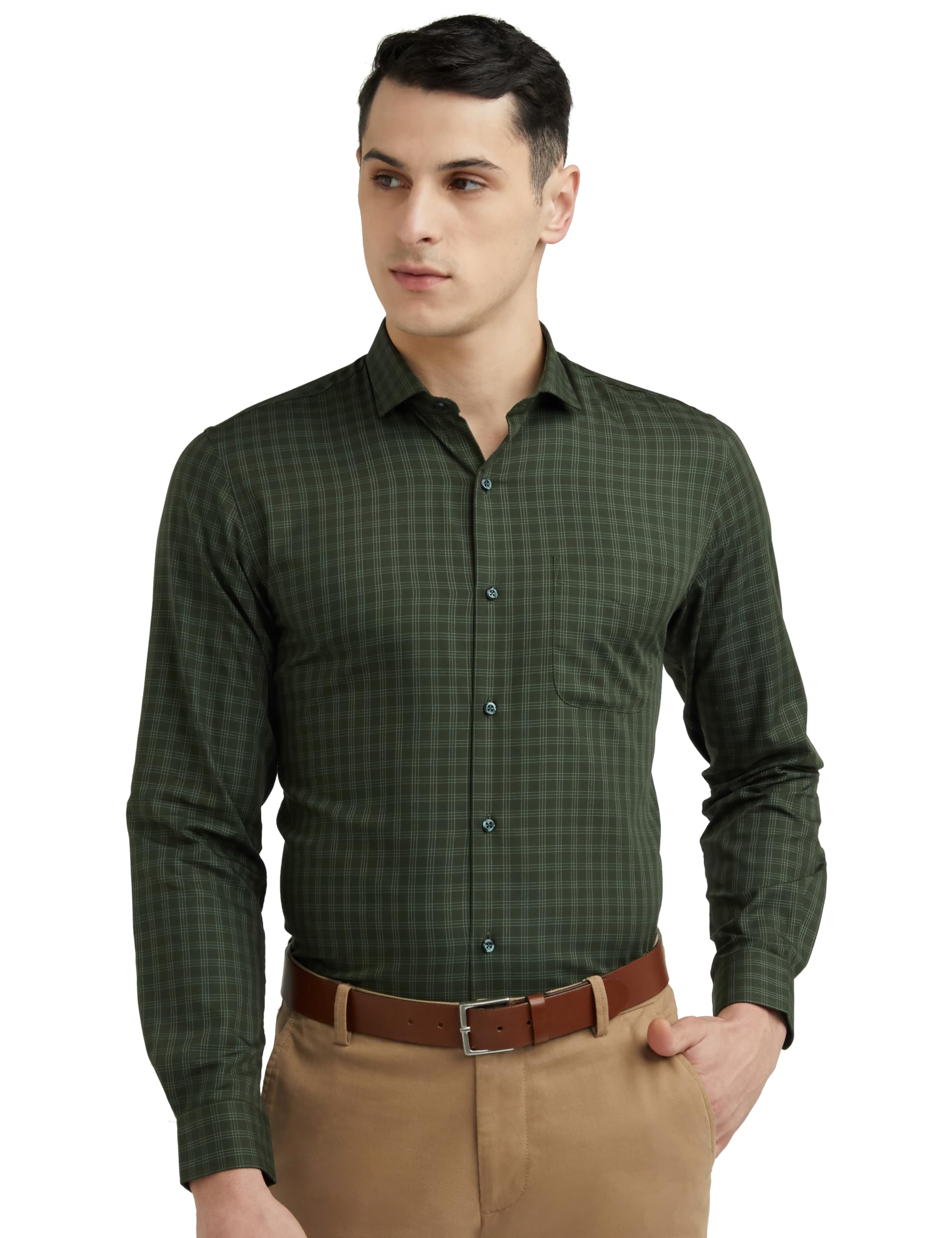Peter EnglandMen Polycotton Solid Slim Fit Shirt