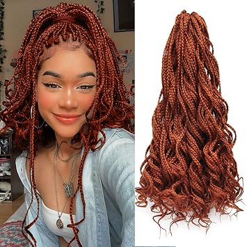 Goddess Curly Box Braids Crochet Braids Hair 3S Wavy Box Braided hair Extension Synthetic Fiber Braiding Hair 350, 18inch