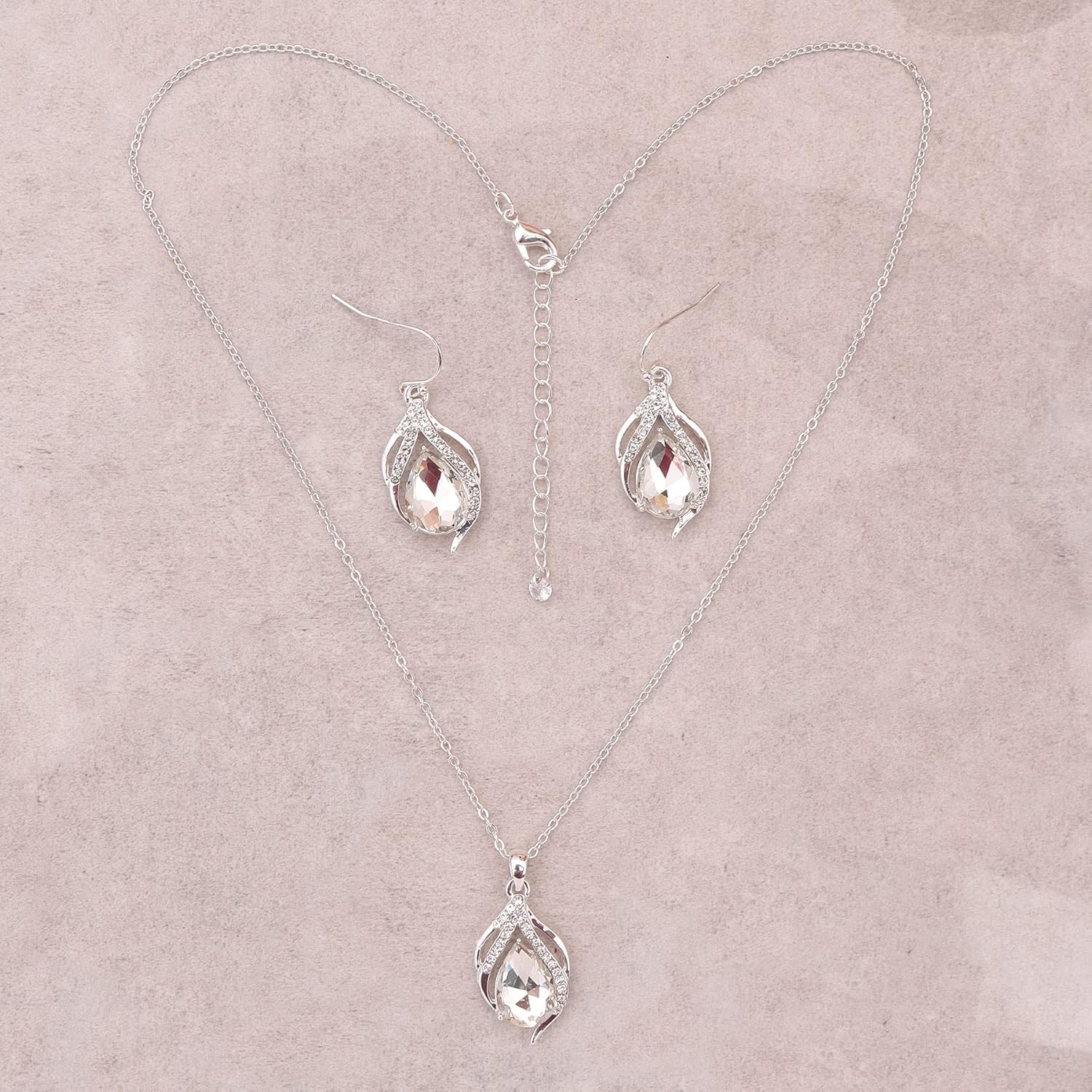 Bridesmaid Jewelry Set for Women 1-4-6-8 Sets Teardrop Necklace Earring Set for Wedding Party Gift