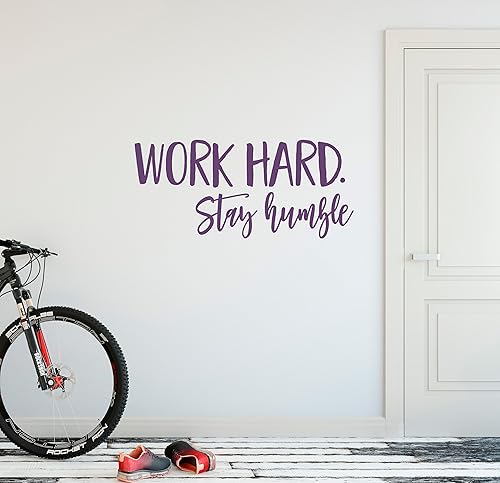 24"x10" trabajar duro permanecer humilde Workout éxito lente pensamiento positivo Reto Deportes Fitness ejercicio tren pared calcomanía arte mural