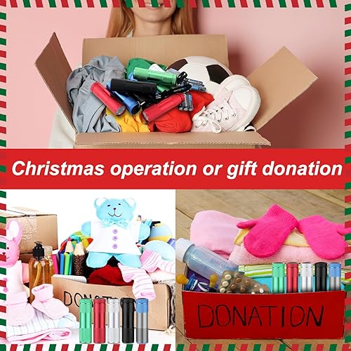 Miniatura 6 de Juego de 100 linternas de regalo de calcetines de Navidad, mini linternas, linternas LED de mano con cordón, 300 unidades, caja de baterías No. 7,