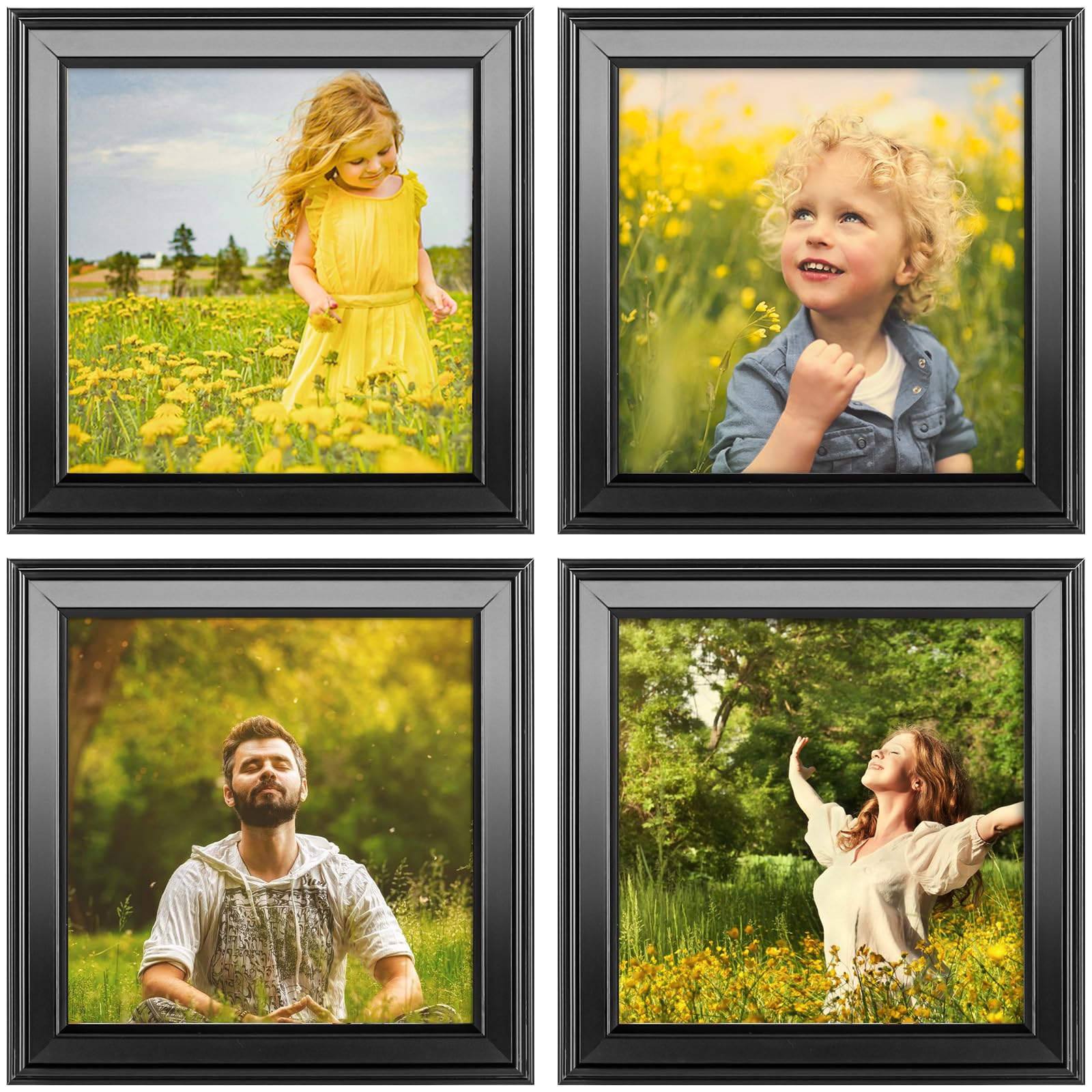 Photo 1 of Anozie 4x4 Picture Frame Black, 4 x 4 Picture Frame Square with Real Glass for Wall or Desktop Decoration, Minimalist Style Suitable for Photos, Artworks, 4 Pack 4x4-4P GOLD