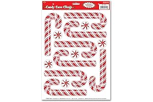 Enliven Your Winter Spirit with 22115 Candy Cane Clings (12” X 17”)