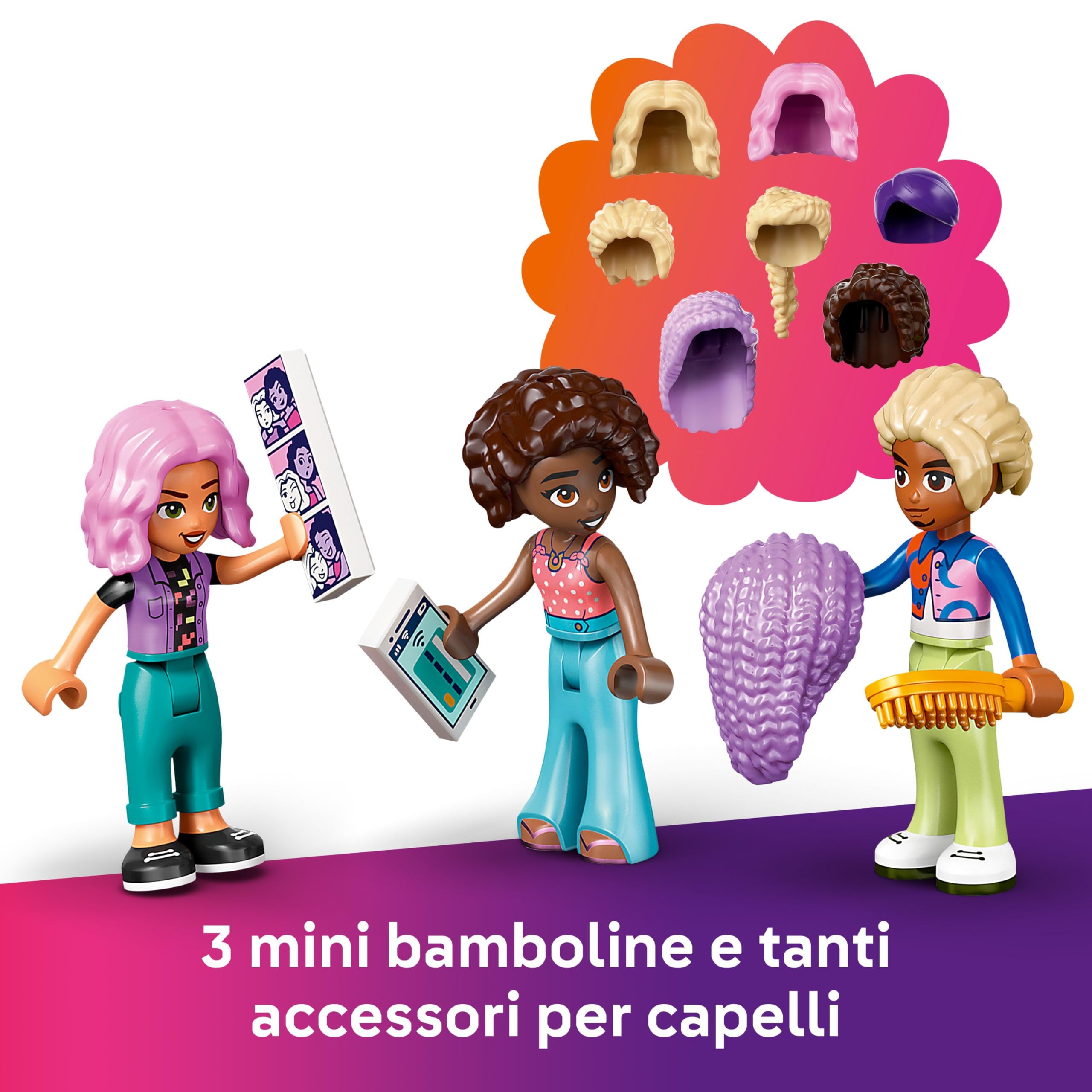 LEGO Friends Parrucchiere e Negozio di Accessori, Salone Giocattolo con 3 Personaggi, Giochi Creativi per lo Sviluppo delle Abilità Sociali per Bambine da 7 Anni, Idea Regalo di Compleanno 42662