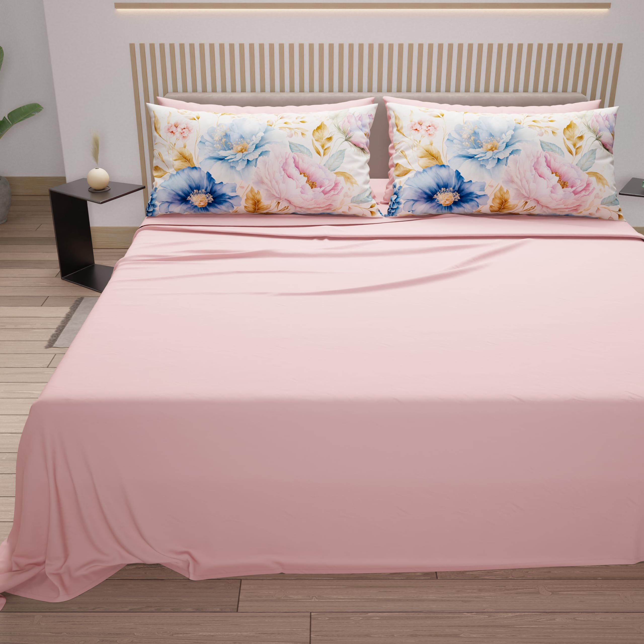 PETTI Artigiani Italiani, Cotton Sheets with Pillowcases in Digital Print, Single Bed Sheet, Single Bed Set, Marseille Powder - Image 4