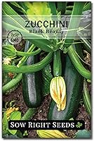Sow Right Seeds Black Beauty Zucchini Seeds - Non-GMO Heirloom Summer Squash for Home Gardens & Containers - AAS Winner, 30+ Seeds