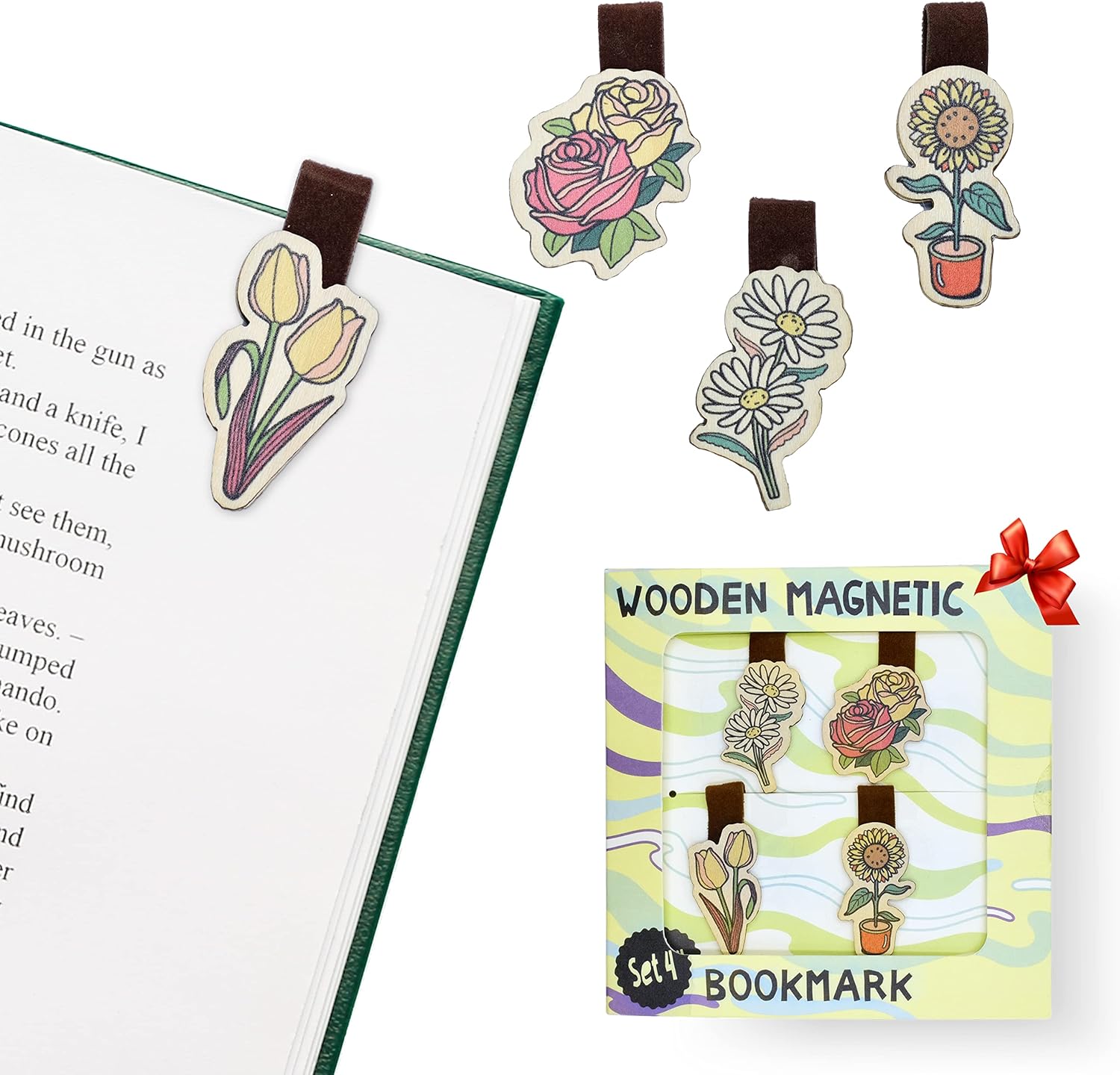 Set 4 Magnetic Bookmarks Plant Collection (Cactus)