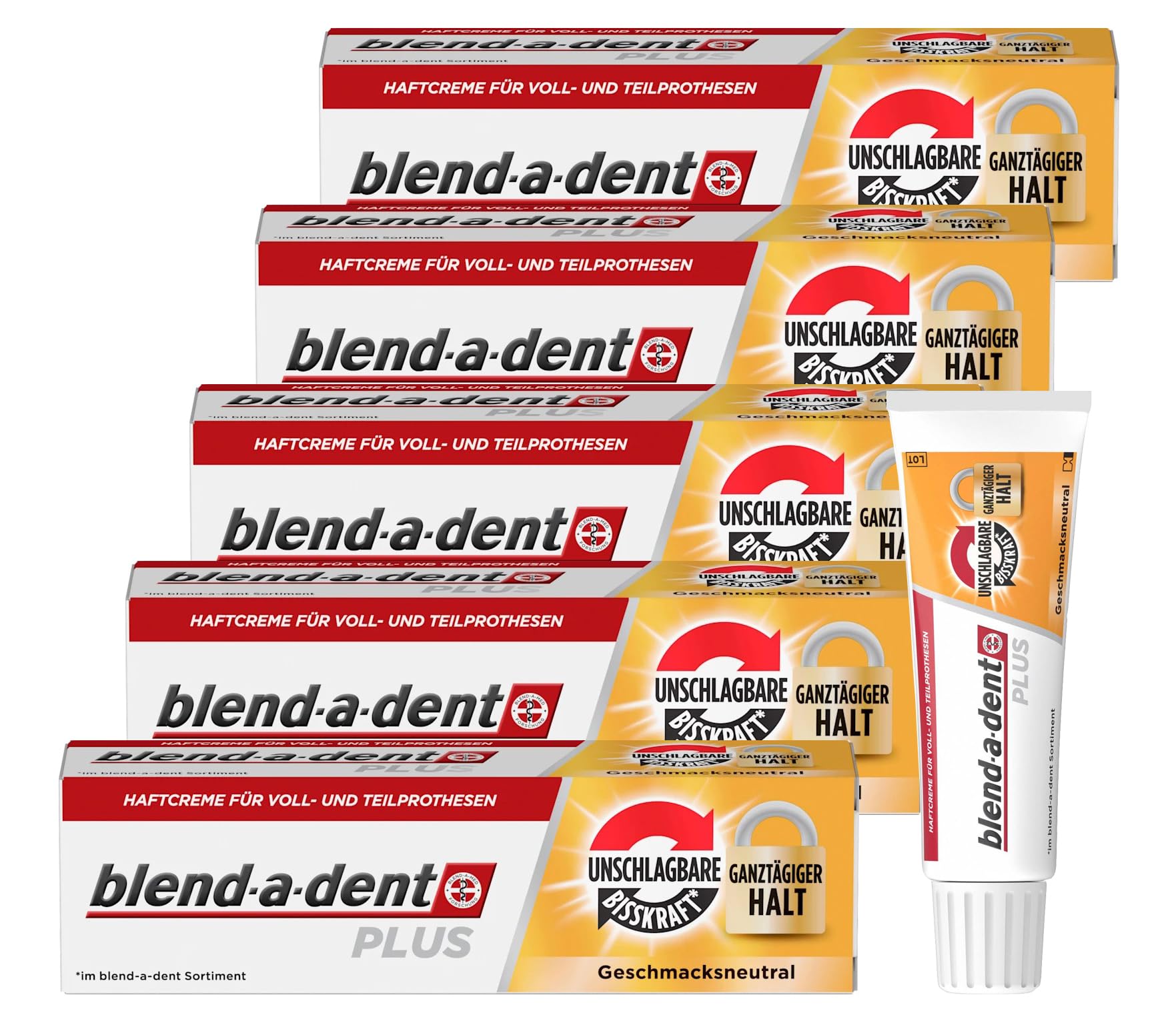 Plus Duo Kraft Premium Adhesive Cream Pack of 6 x 40 g
