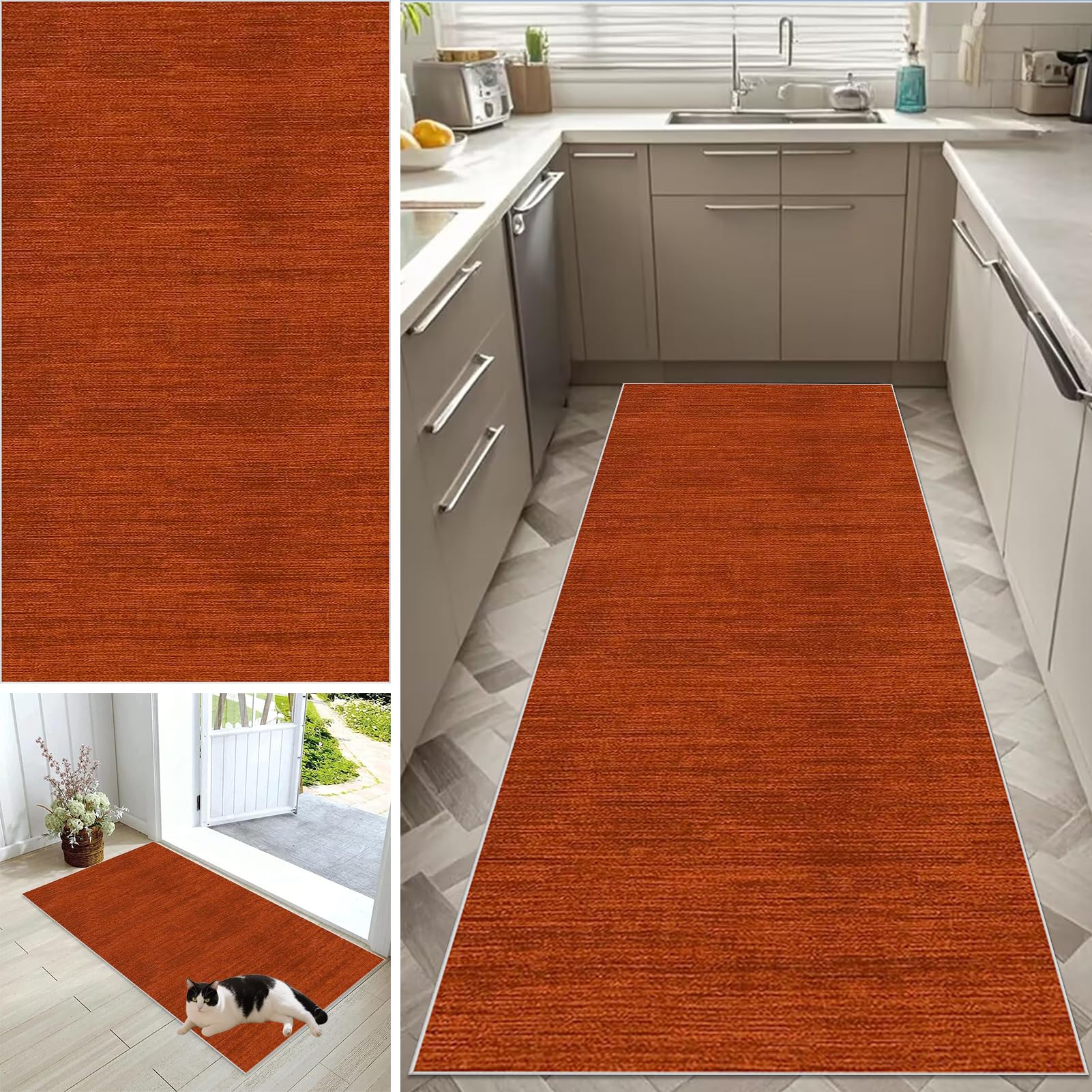 CXUEHNL Hallway Runner Rug Long Hall Runner Kitchen Rug Non Slip Washable Corridor Rugs Absorbent Floor Mat 70 x 400 cm Heavy Duty Narrow Carpet Runner for Kitchen Hallways Entryway Laundry Room — image 1