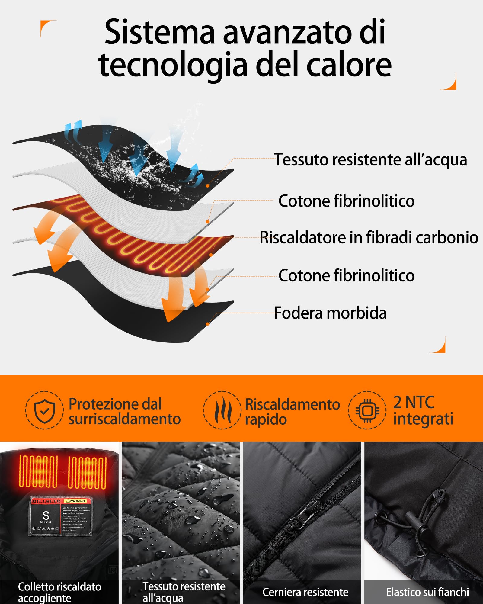 Gilet Riscaldato Donna con Batteria 7.4V 18400mAh – Gilet Termico Elettrico Lavabile, 8 Zone Riscaldanti, Leggero per Outdoor Invernale