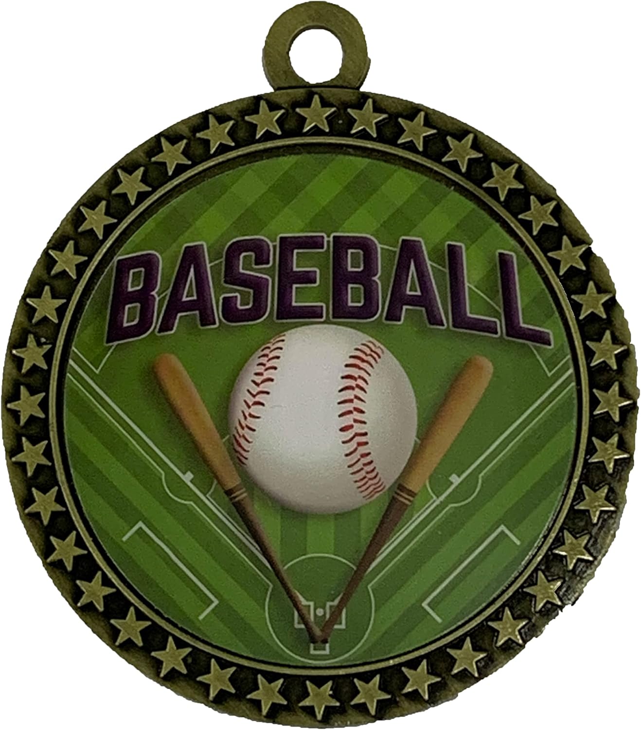 10 Pack Large 2.5 Inch Baseball Gold Medals Trophy Team Award with Neck Ribbons EG