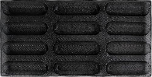 Miniatura 10 de Pan para hornear baguette pan perforado Eclair hojas de malla molde de silicona barra rectangular 15.7x11.8x1.3 in 10-cavidad por agujero