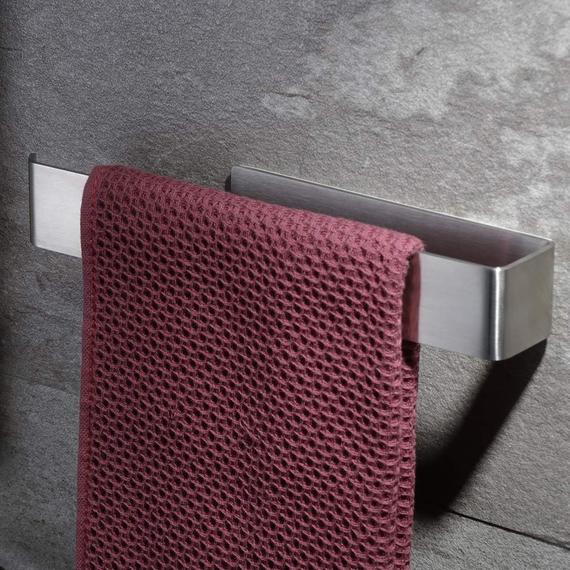 Toalleros De Baño Sin Taladro Adhesivo 26 cm, Acero Inoxidable 304 Cepillado, Accesorios Sin Taladro para Baño y Cocina, Fuerte Fijación