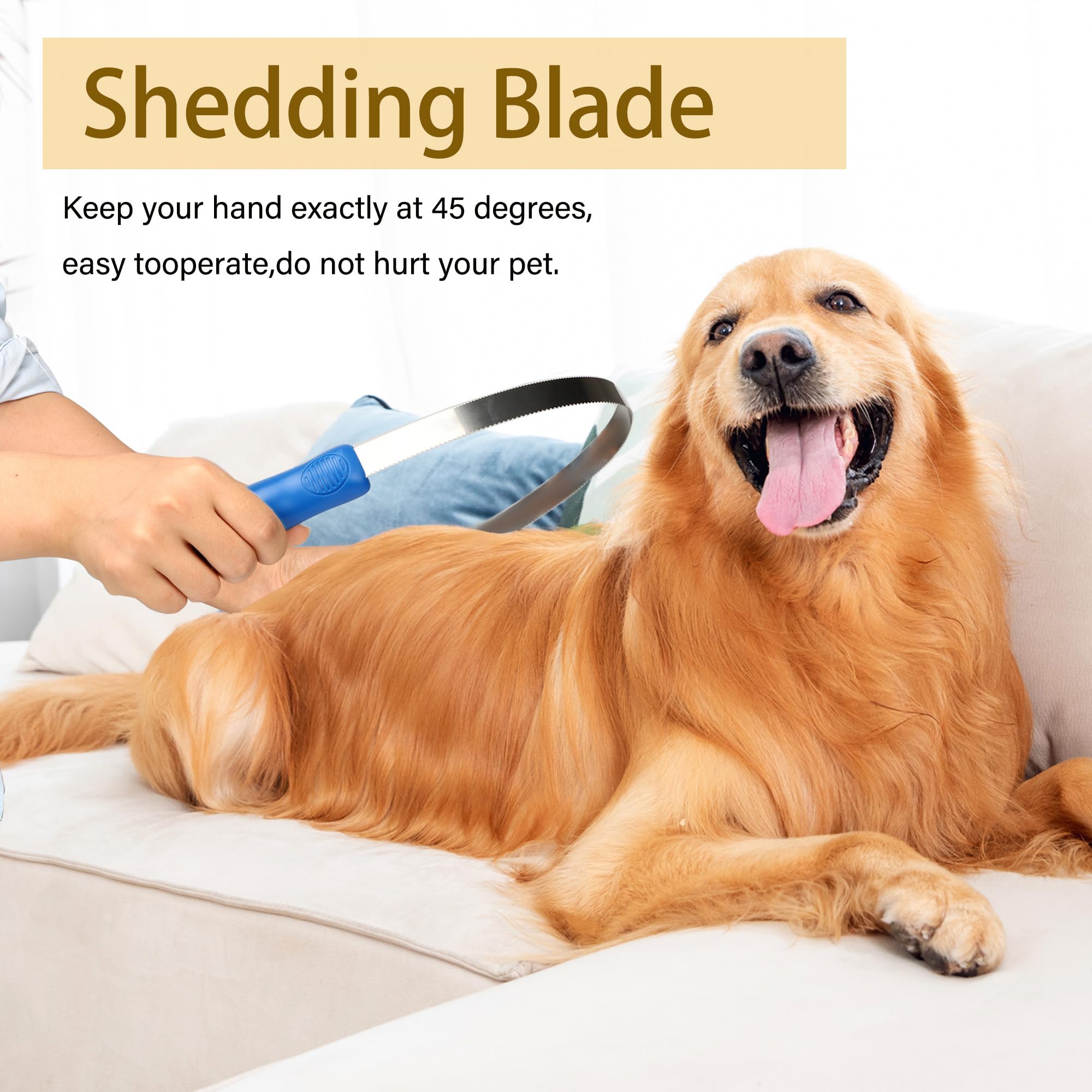 Dual-Sided Shedding Blade Dog Hair Brush - Stainless Steel Grooming Tool for Horses, Cattle, Sheep with Comfort Grip - Fine & Coarse Teeth for Long and Short Hair（2 Pcs） - image 6