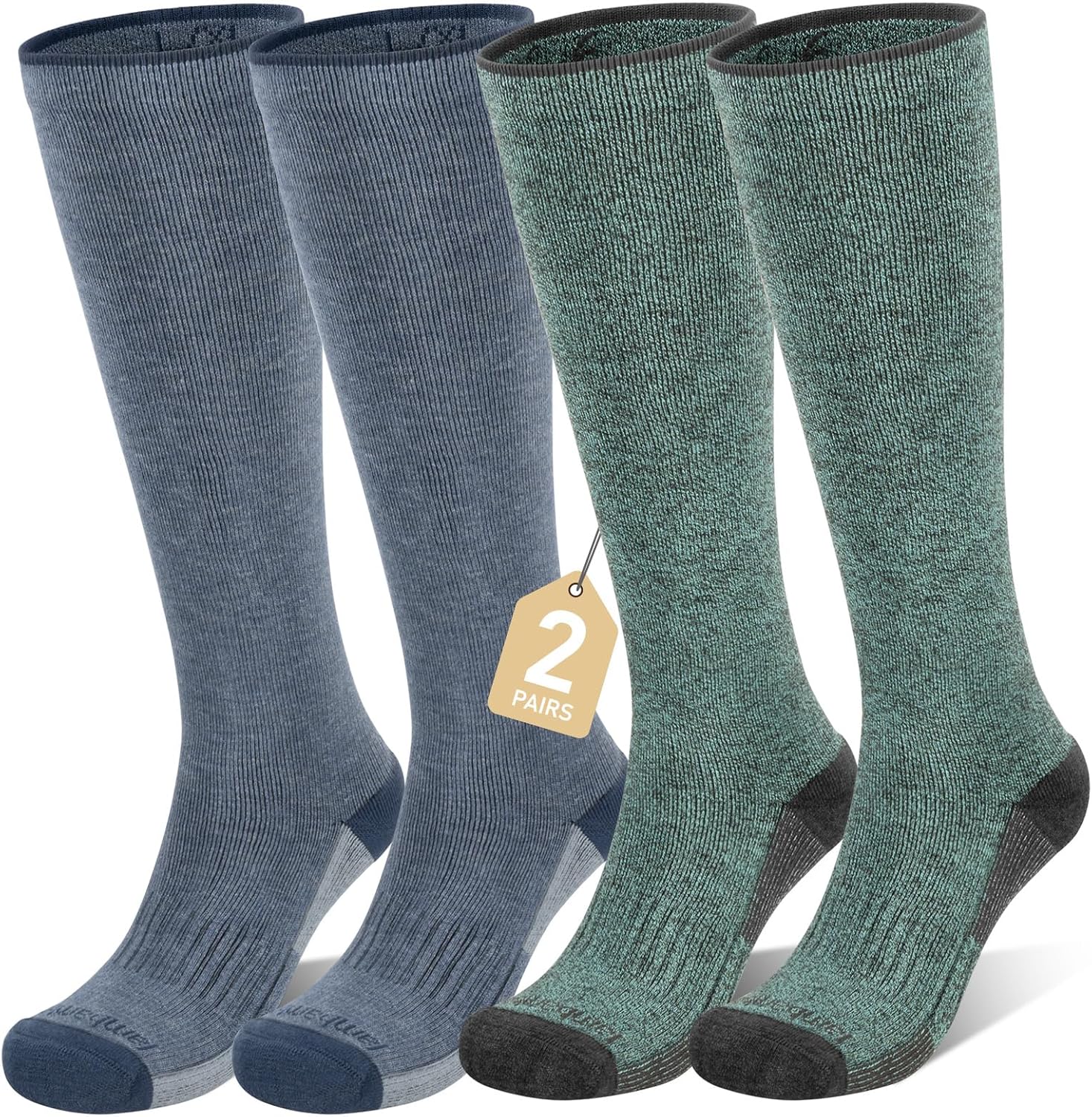 Merino Wool Compression Socks for Women&Men 15-20mmHg Knee High Breathable Socks for Flying, Athletic, Travel