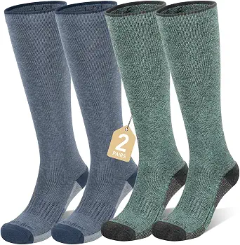 Merino Wool Compression Socks for Women Men 15-20 mmHg for flying | 2 Pair mens compressions socks, Soft & Breathable for Travel, Running