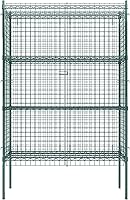 Krollen Industrial NSF Green Epoxy Wire Security Cage Kit 18x48x74 - Lockable Storage for Warehouse, Restaurant Freezer