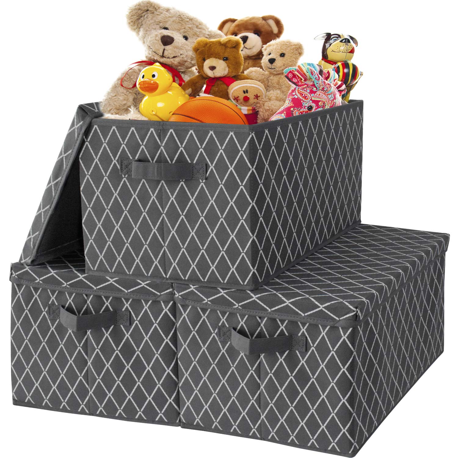 Buy VERONLY Stackable Storage Box with Lids,Large Foldable Fabric