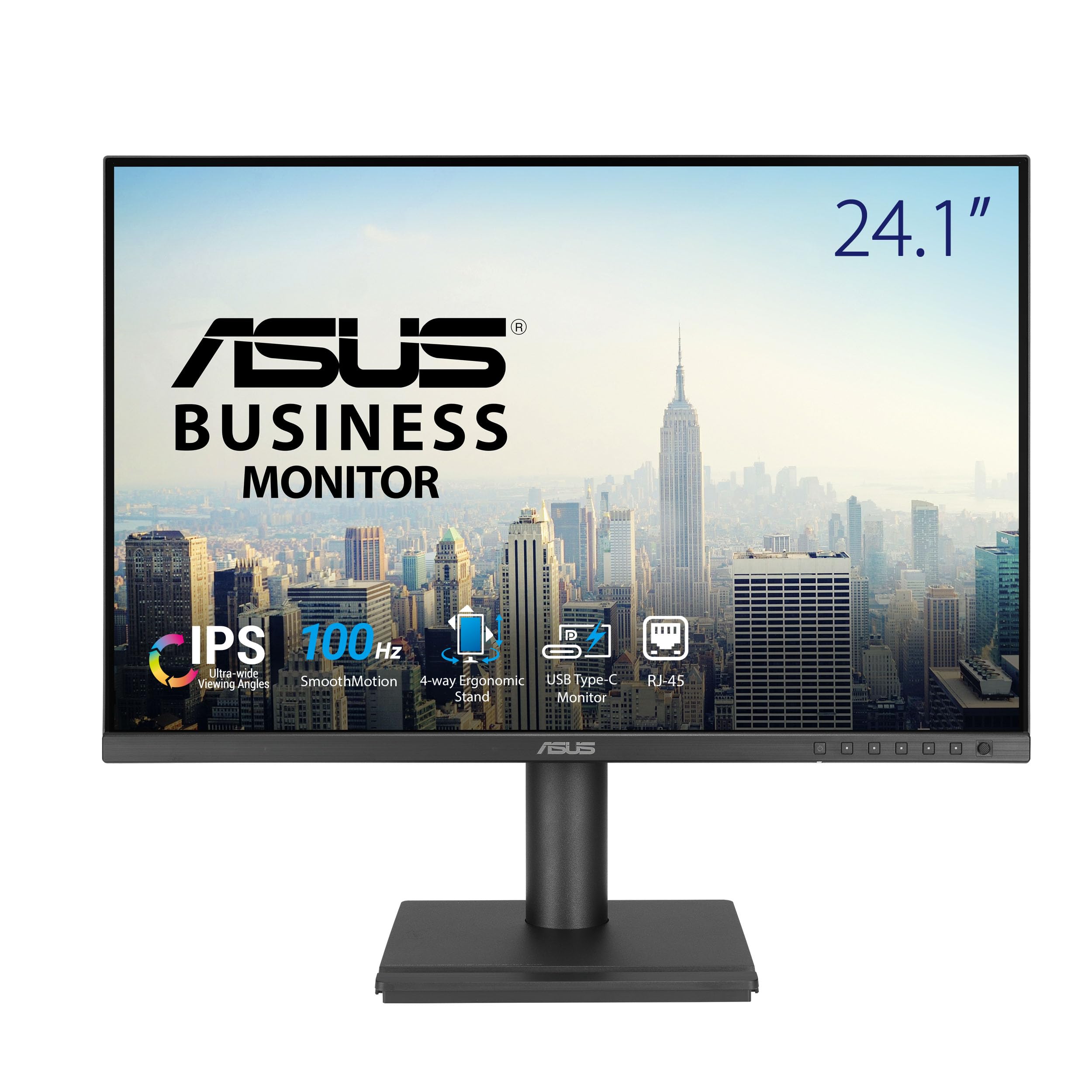 ASUS Business BE248CFN 24,1 Zoll WUXGA IPS100Hz USB-C Docking Monitor | HDR10, Daisy Chain, ergonomisch, Pivot, Blaulichtfilter, EPEAT Gold, RJ45 Ethernet, Höhenverstellbar, Eye Care, Home Office