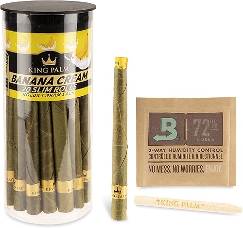King Palm Conos de tamaño delgado  20 conos por tubo  Pre rollos para apretar y reventar  Conos preenrollados con sabor orgánico  Pre rollos de