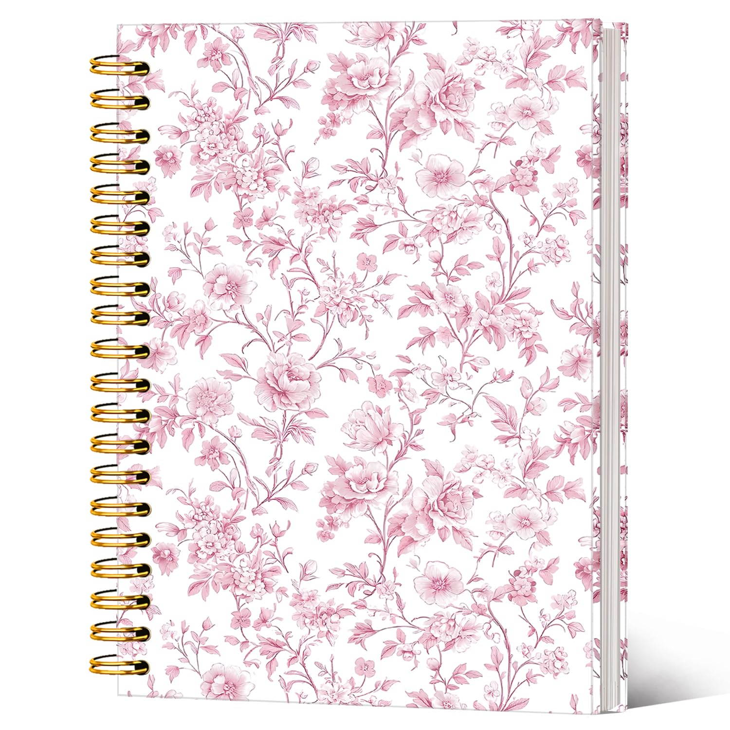 Taccuino floreale carino regalo per donne, coquette rosa, quaderno a spirale per ragazze adolescenti, diario estetico, 14 x 20 cm, forniture per scuola e ufficio
