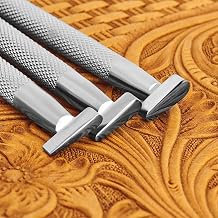 Smooth Thumb Print Leather Stamps 3Pcs Leathercraft Stamping Tool 304 Stainless Steel Carving Set for Craft DIY