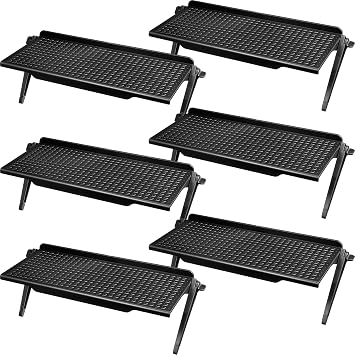 Hoteam 6 Pieces TV Top Screen Shelf Adjustable Monitor Top Shelf Plastic TV Video Game Storage Game Console Black Router Stand Audio Video Shelving for Media Boxes Router11.8 x 4.5 inch