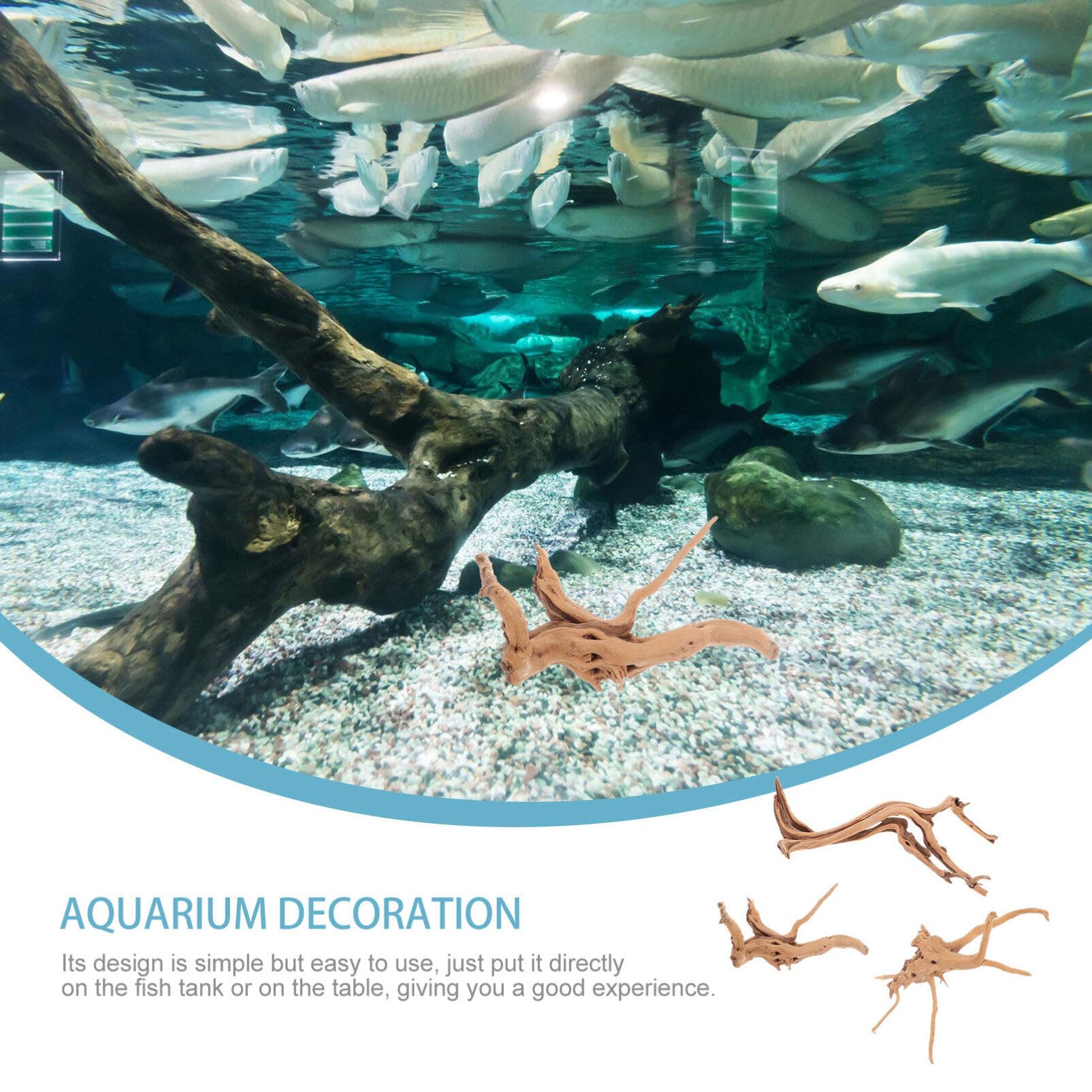POPETPOP 3pezzi Decorazioni Naturale Per Acquario Tronchi Per Acquario e Terrario Accessori Per Rettili Design Compatto e Realistico Materiale Sicuro e Duraturo