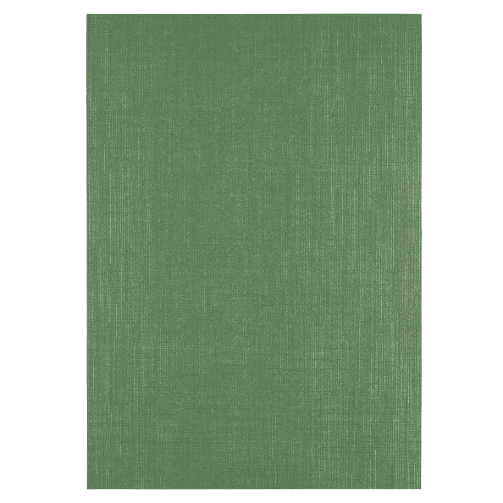 Vaessen Creative Linen Cardstock A4-25 pcs - Pine (Green) - 250 GSM Coloured Paper - Card Making Supplies for Scrapbooking and Crafting