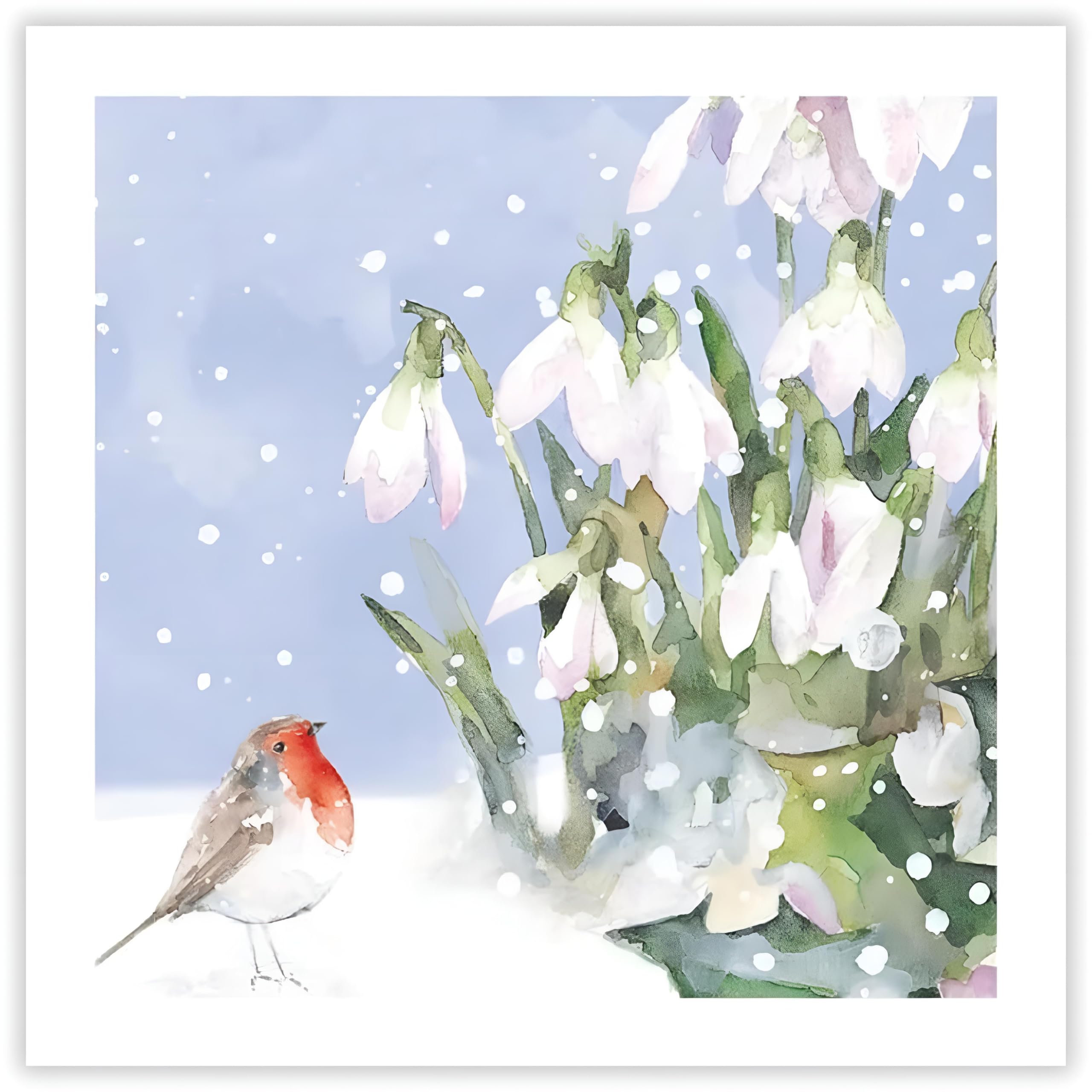GBCC Charity Christmas Cards Pack of 20, Festive Robins in the Snow, Assorted Premium Greeting Cards Multipack with Envelopes - Image 3