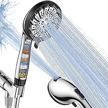 Filtered Shower Head with Handheld, High Pressure 8 Spray Showerhead with Filters & Upgraded Detachable Shower Head, Water Softener Filters Beads for Hard Water -Remove Chlorine