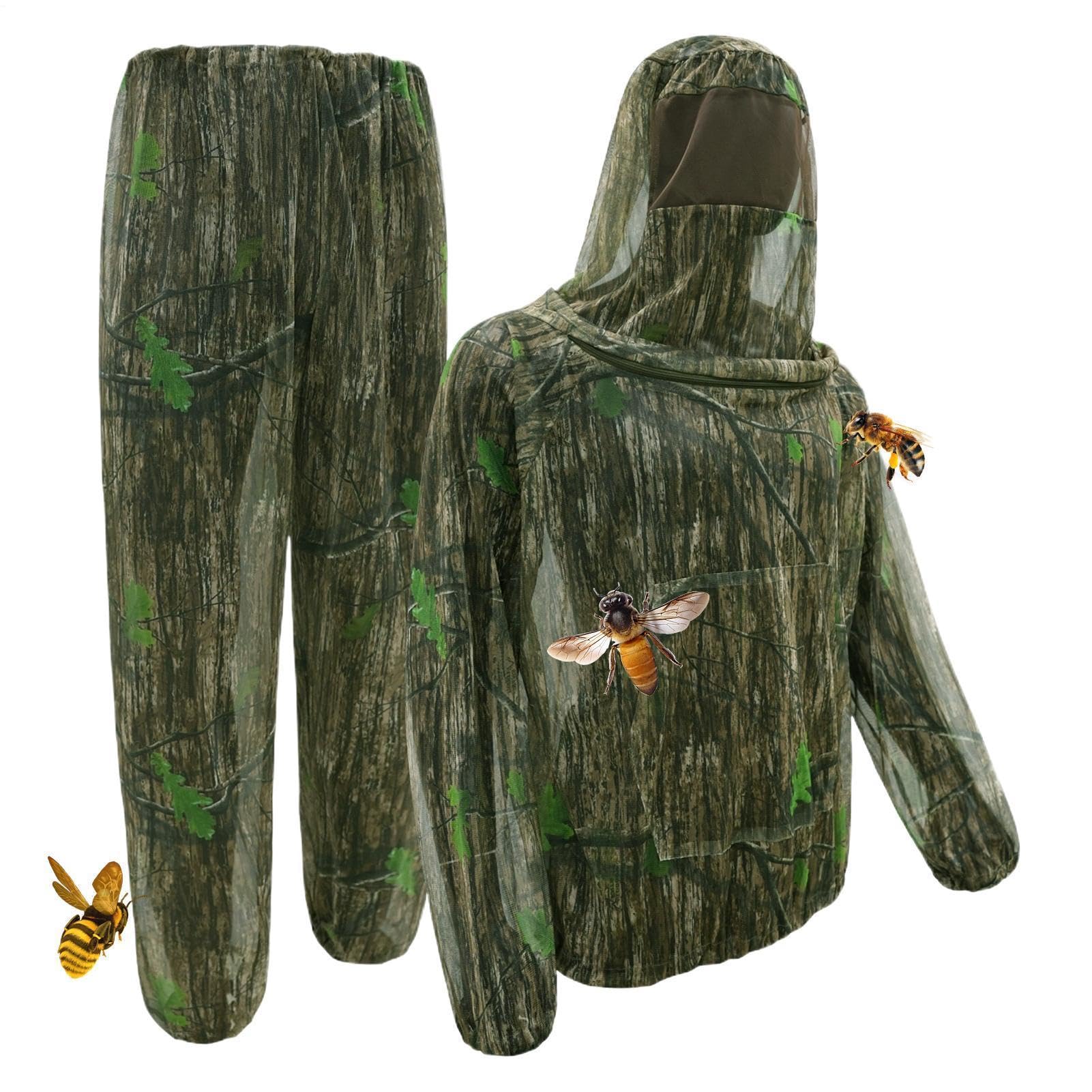 Combinaison de chasse pour homme avec capuche en maille respirante