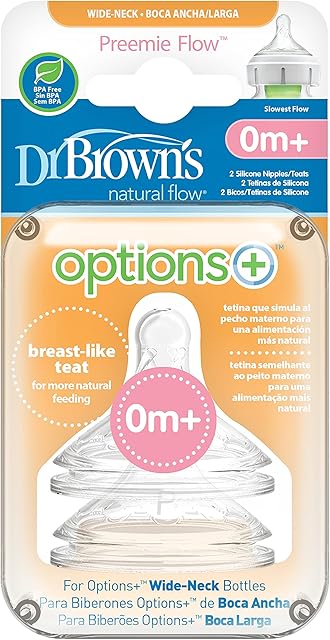 Dr. Brown's Options +, Wide Mouth Silicone Nipple for Premature