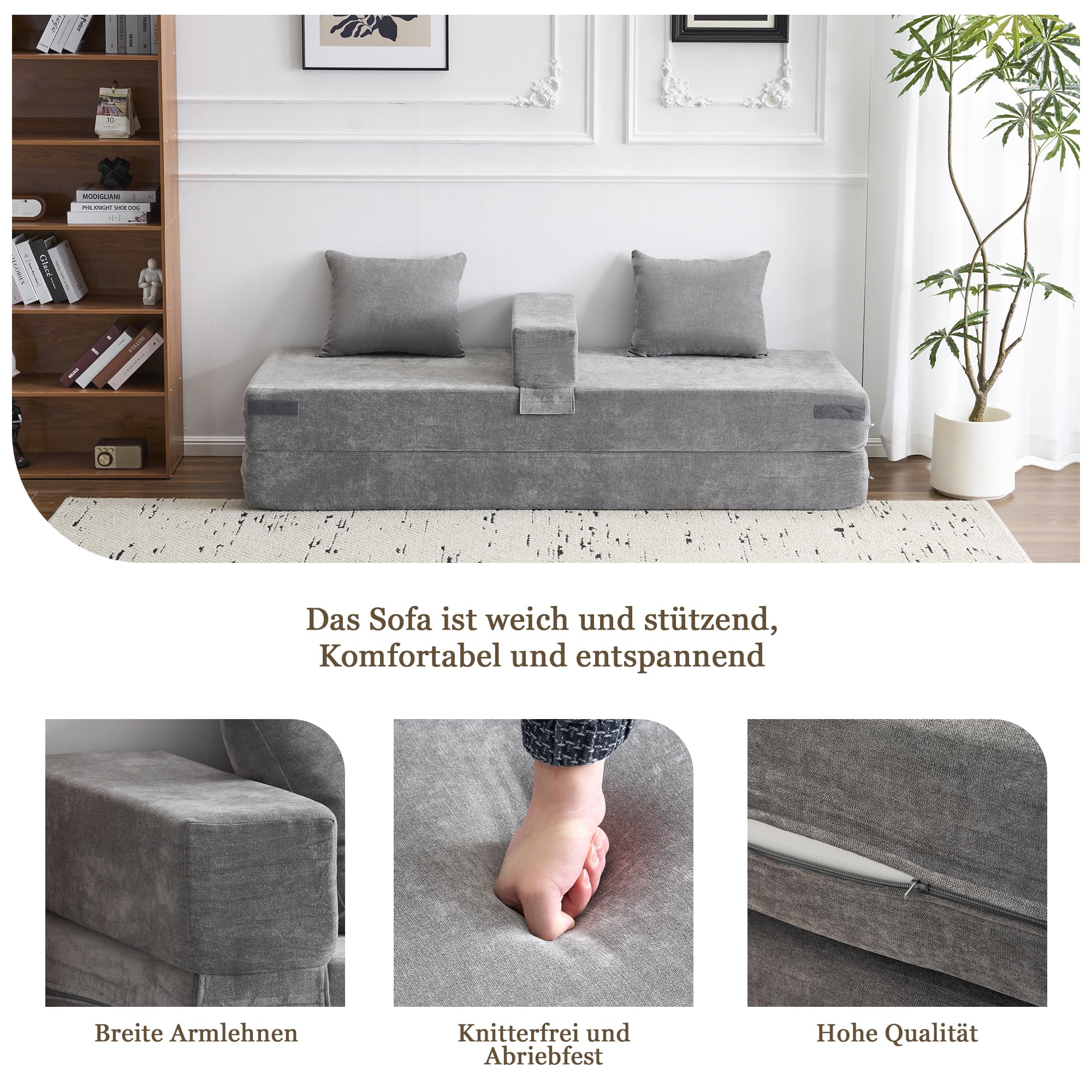 Schlafsofa 200 x 140cm,Faltbare Gästematratze
