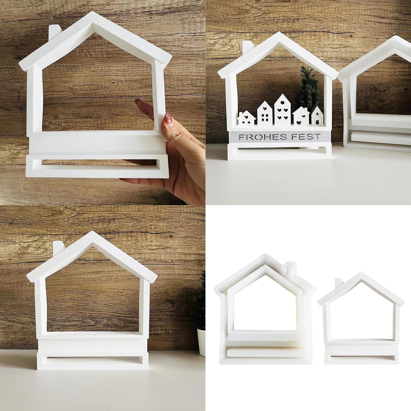 Molde de silicona multiusos para la base de la casa, molde de silicona con base transparente para detallar la casa para diseñadores