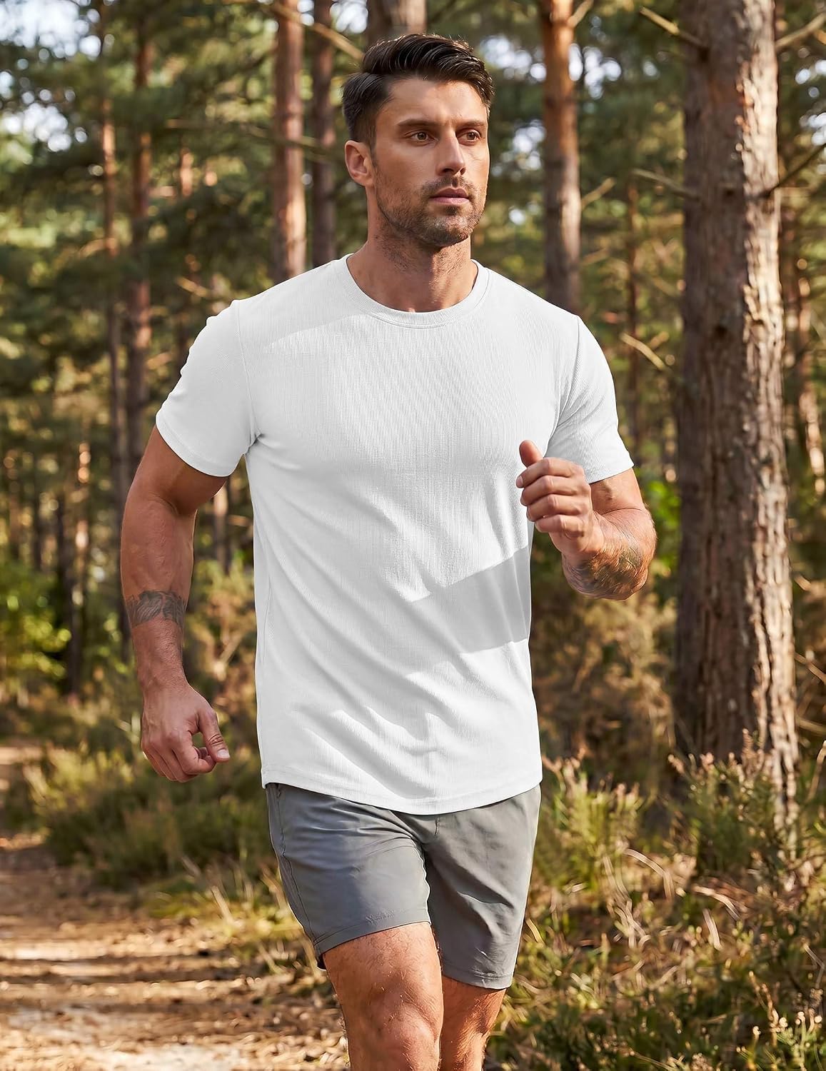COOFANDY Mens Muscle T Shirts Short Sleeve Slim Fit Tshirts Gym Workout Athletic Crewneck Shirt