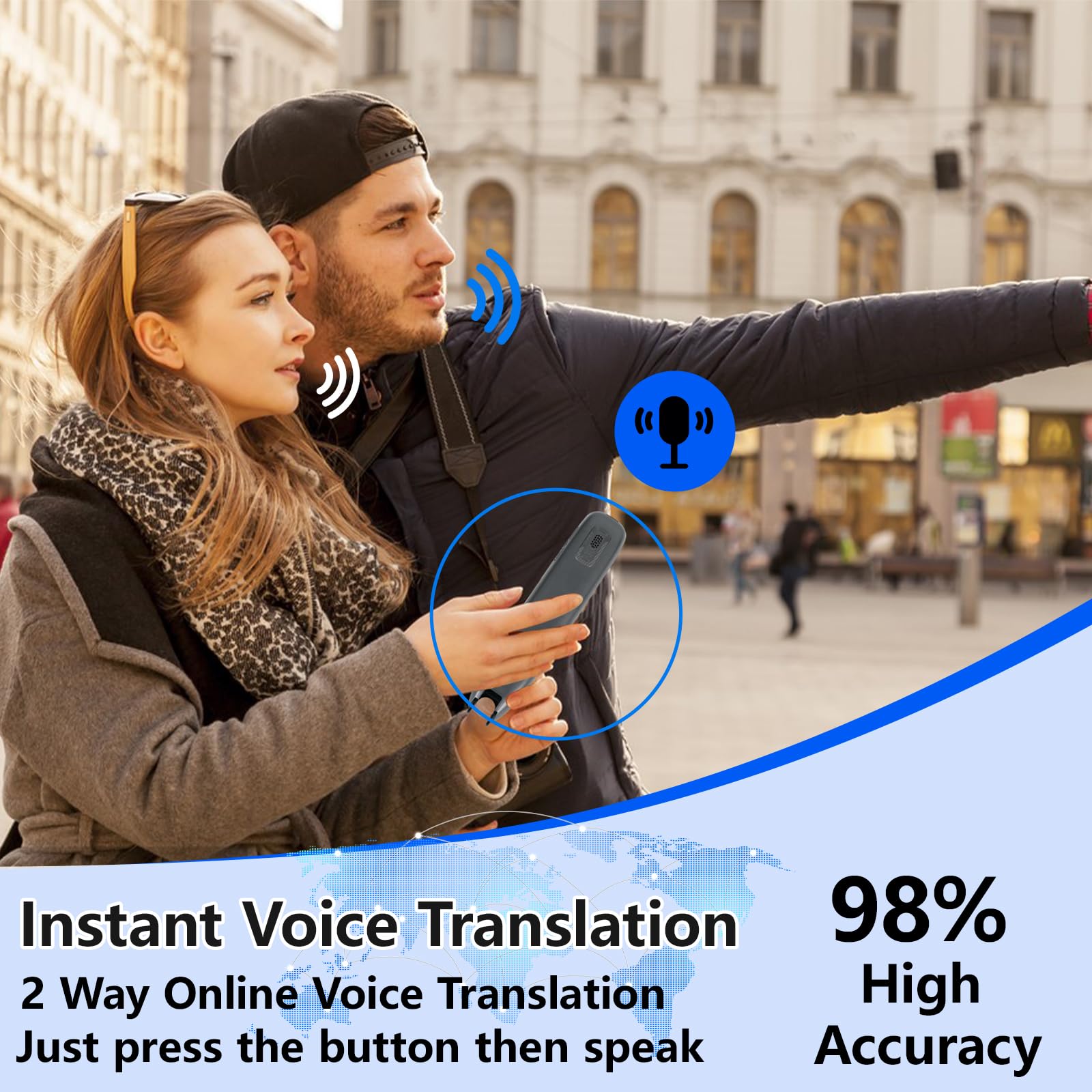 Panthem Penna Traduttrice con Scansione e Uscita Vocale, Traduttore Vocale in Tempo Reale per 142 Lingue, Penna di Lettura Intelligente con Touchscreen per Lingua, Testo, Dislessia, Apprendimento
