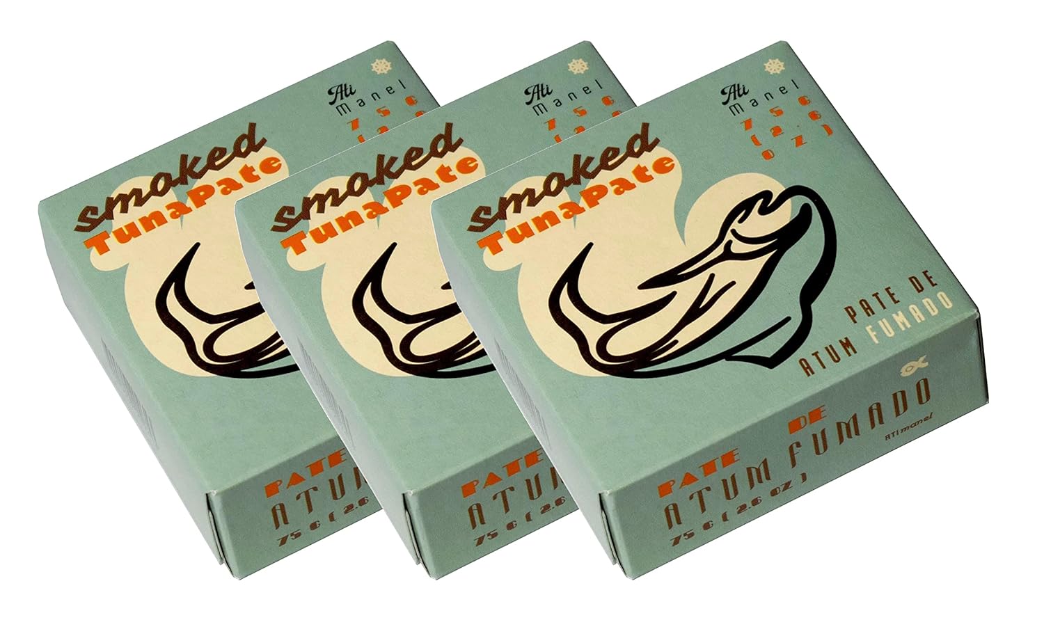 Portuguese Smoked Tuna Pate | B Vitamins, Omega-3 | Tinned Seafood by Ati Manel | 3 x 75g Cans