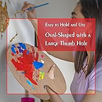 Vista 4 de Mr. Pen Paleta de madera para artistas, paquete de 2 paletas de aceite