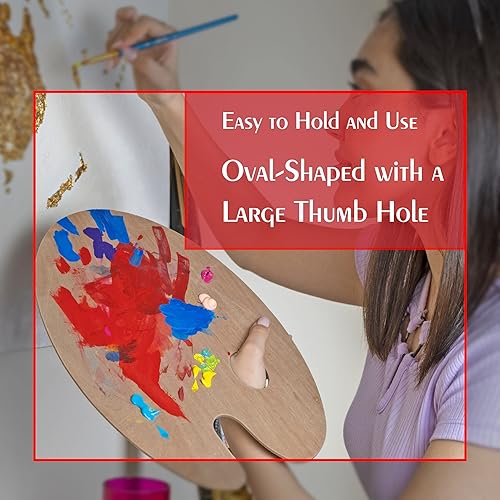 Miniatura 4 de Mr. Pen Paleta de madera para artistas, paquete de 2 paletas de aceite