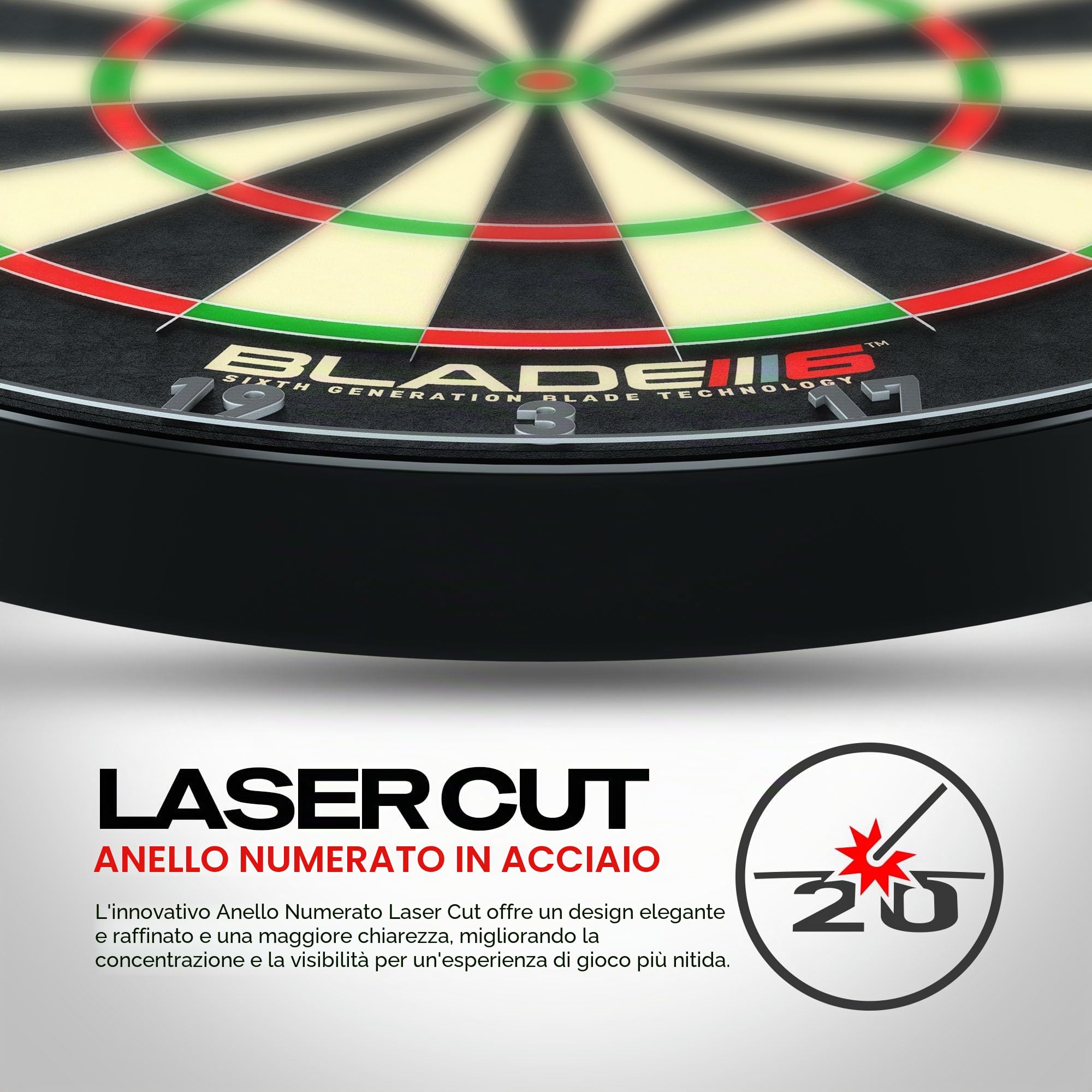 Winmau Blade 6 Triple Core Freccette Professionale Tabellone Approvato Tornei PDC Sisal Africa Orientale