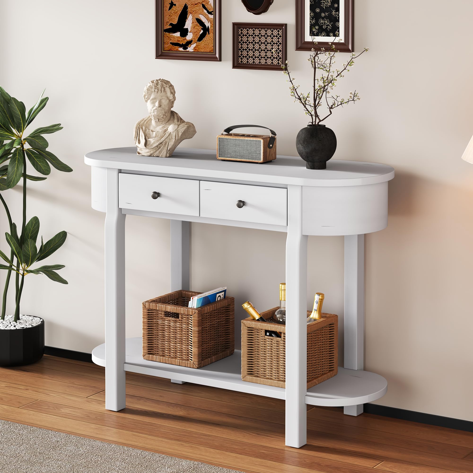 Amazon.com: GFDGFD Curved Console Table 40-Inch Retro Farmhouse