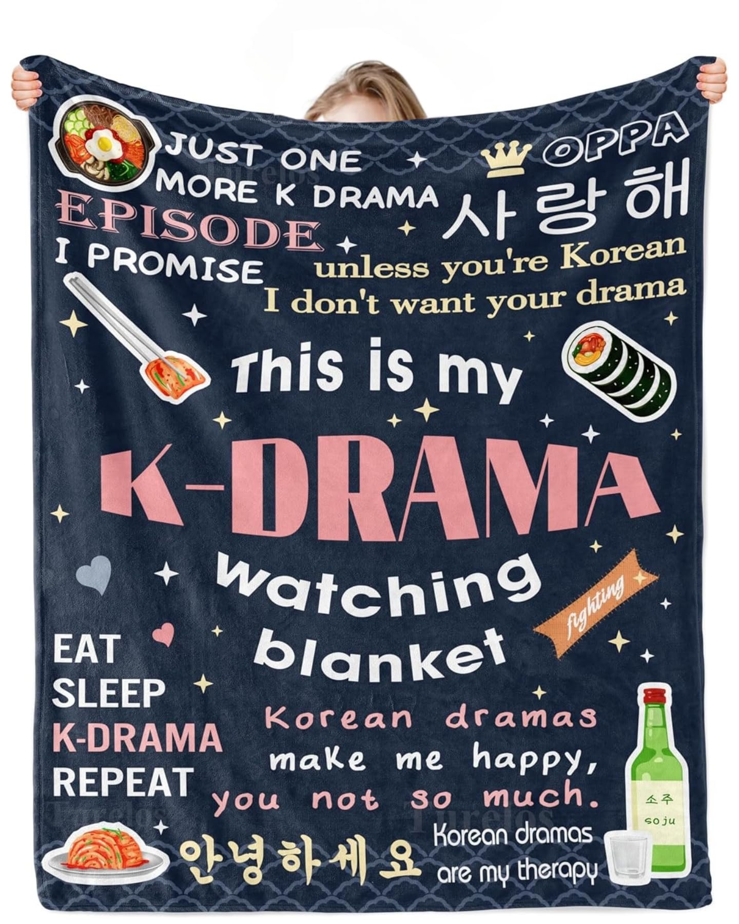 Enthusiasm Korean Drama Gifts Kdrama Merch Blanket for Women, Flannel Throws for K Drama Teen Girl Lovers (100x130cm)