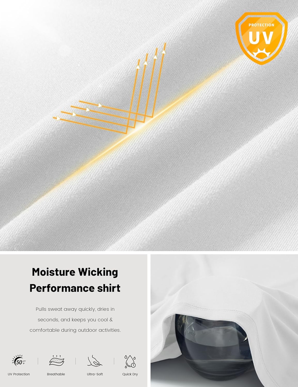 MAGCOMSEN Men's UPF 50+ Sun Protection Shirts Long Sleeve Quick Dry UV SPF Rash Guard Fishing Running Swim Athletic - Image 5