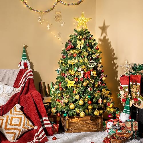 Miniatura 2 de Árbol de Navidad preiluminado de 6 pies, árbol completo de Navidad verde artificial con 922 puntas de rama, 320 luces que cambian de color, soporte
